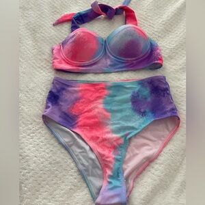Women’s 2 piece Colorful Tie Dye Bikini Swimsuit